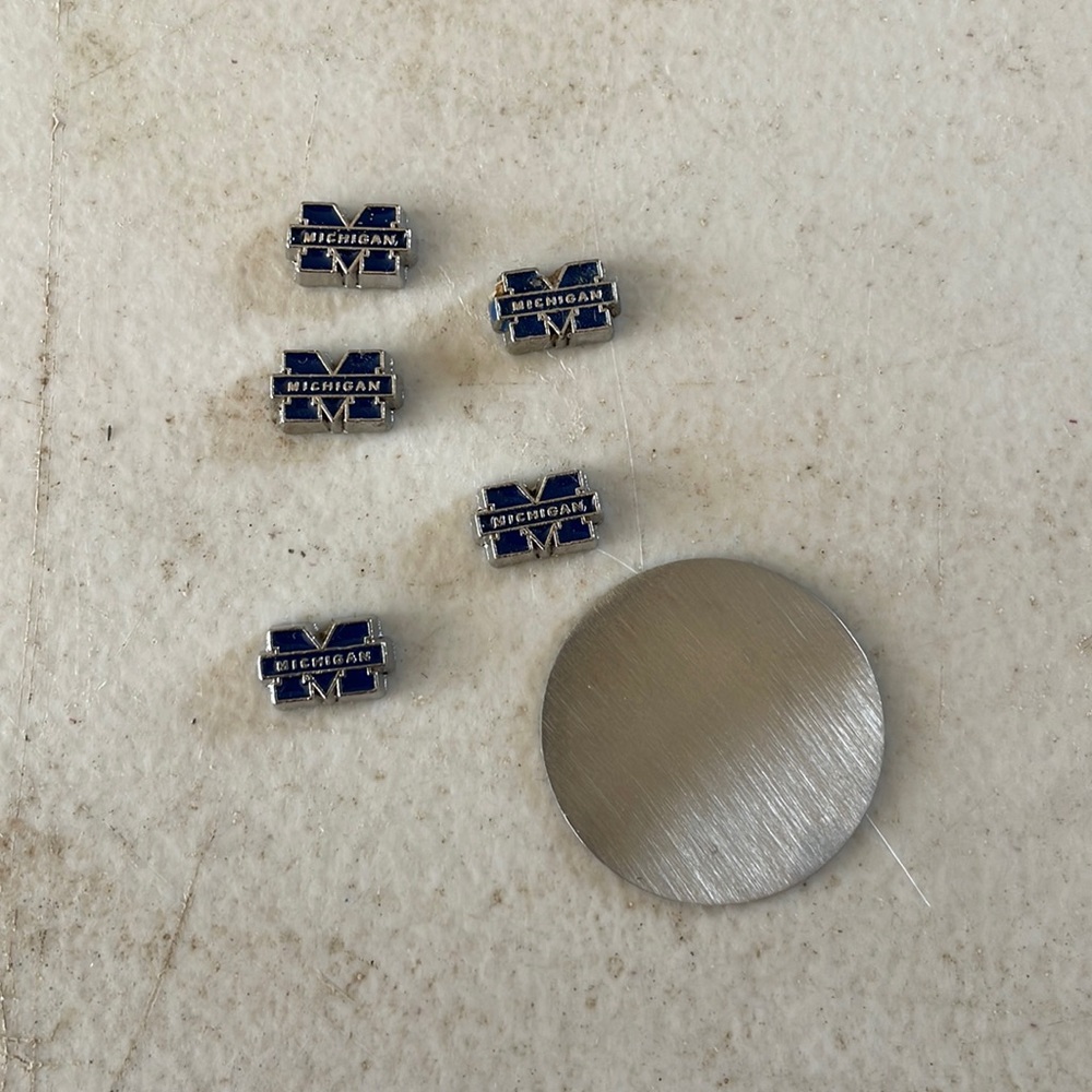 University of Michigan floating locket charms.